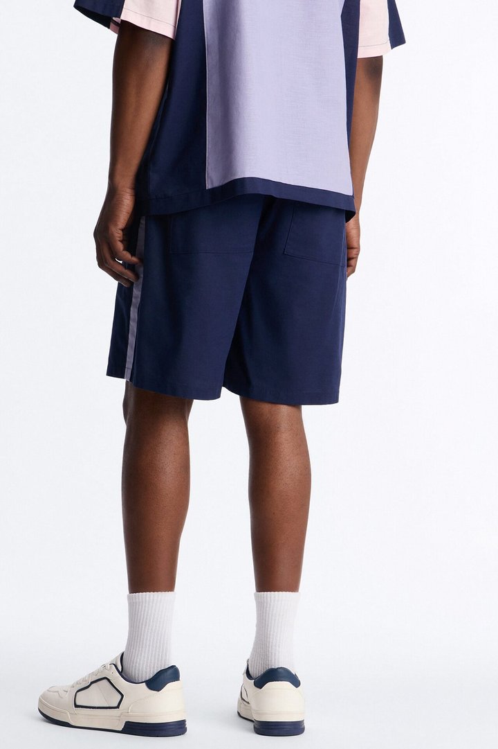 Basic Color Block Relaxed Short - Purple/combo