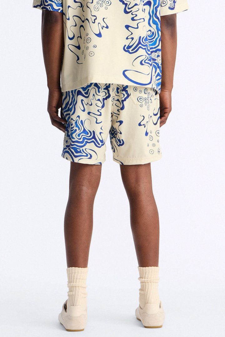 Abstract Mykonos Swim Trunk 7″ - Blue/combo