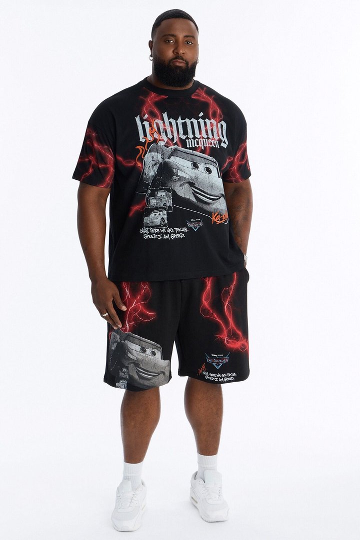Cars LMQ All Over Print Relaxed Sweat Short - Black