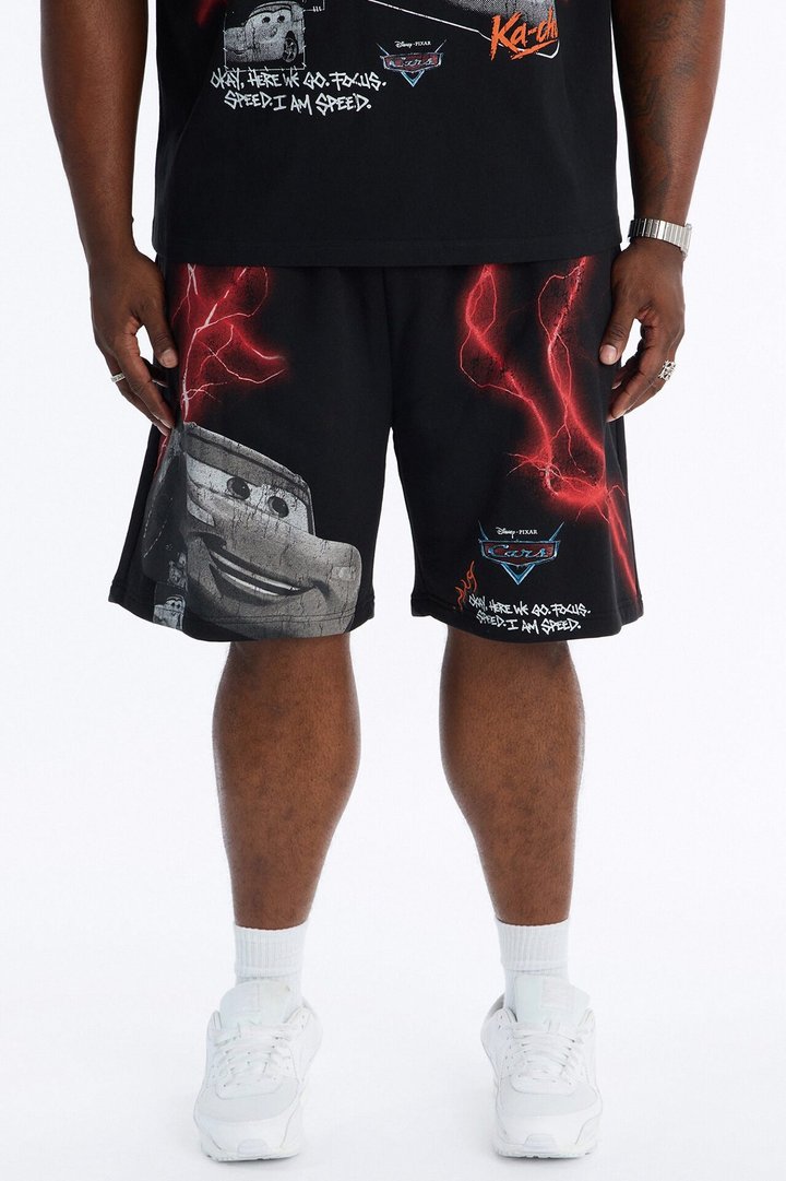 Cars LMQ All Over Print Relaxed Sweat Short - Black