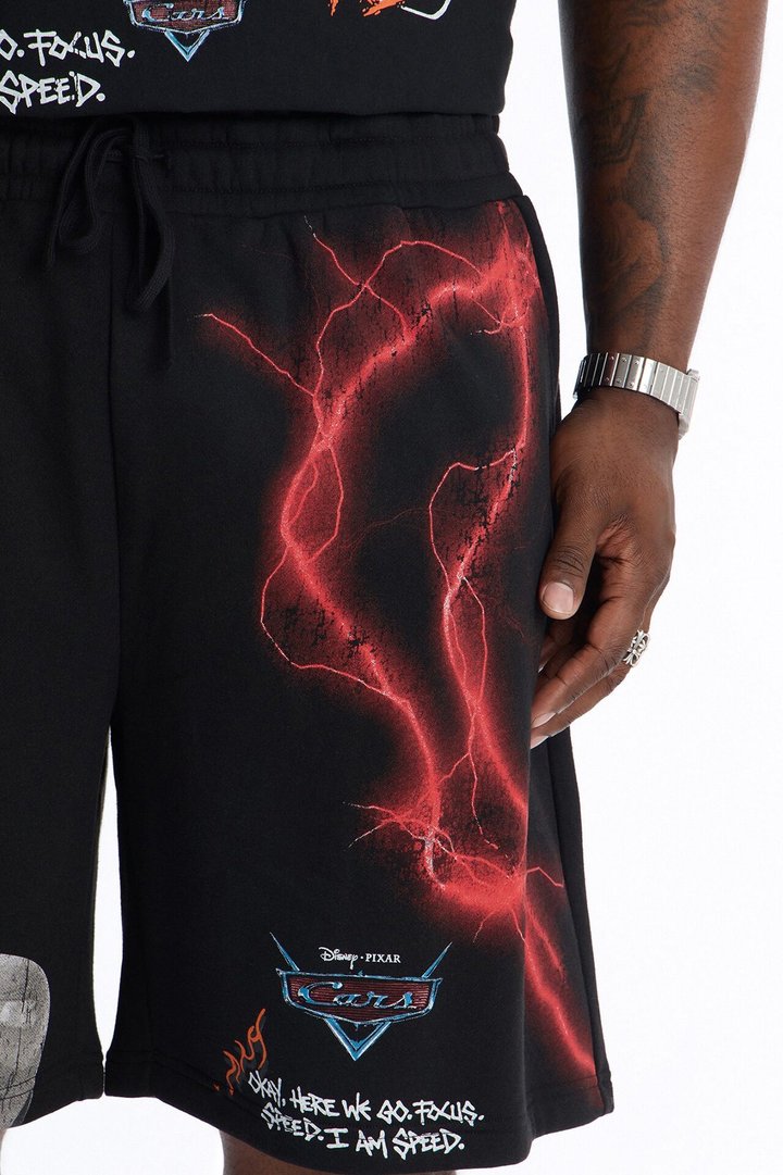 Cars LMQ All Over Print Relaxed Sweat Short - Black