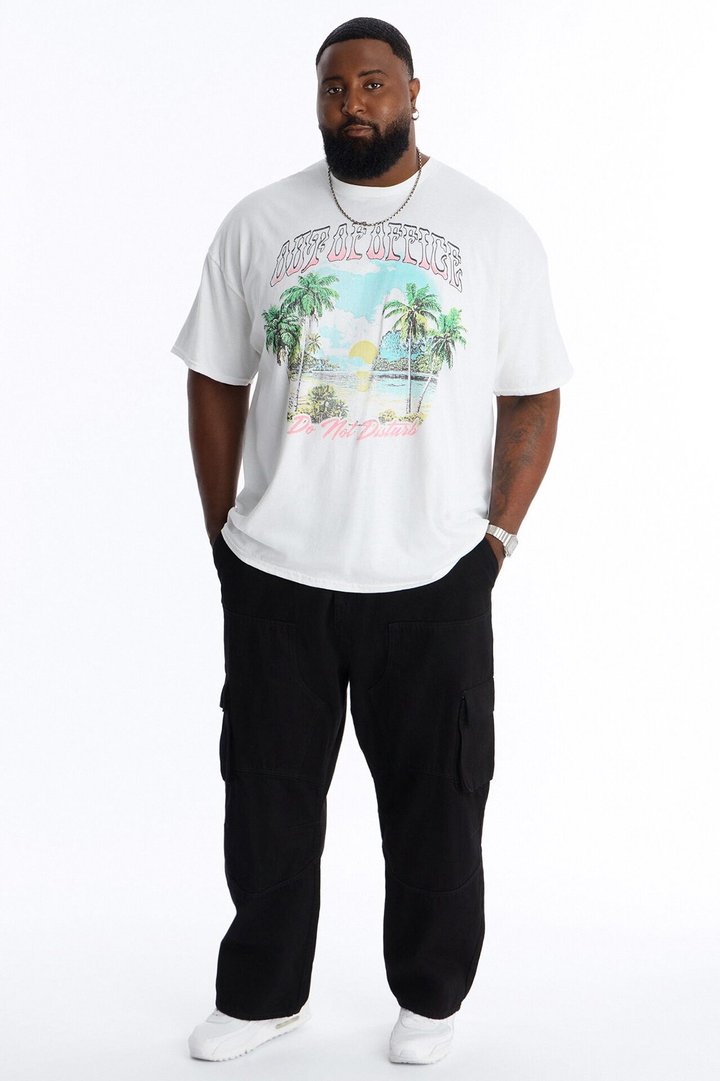 Out Of Office Do Not Disturb Oversized Short Sleeve Tee - White