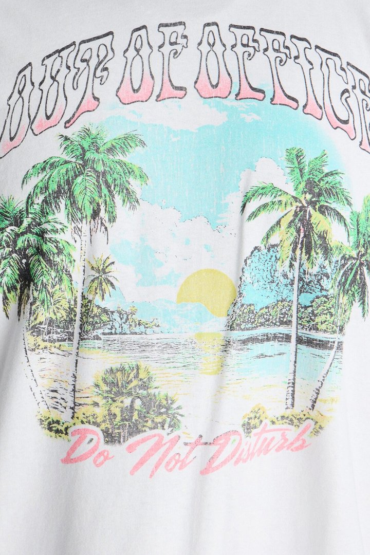 Out Of Office Do Not Disturb Oversized Short Sleeve Tee - White