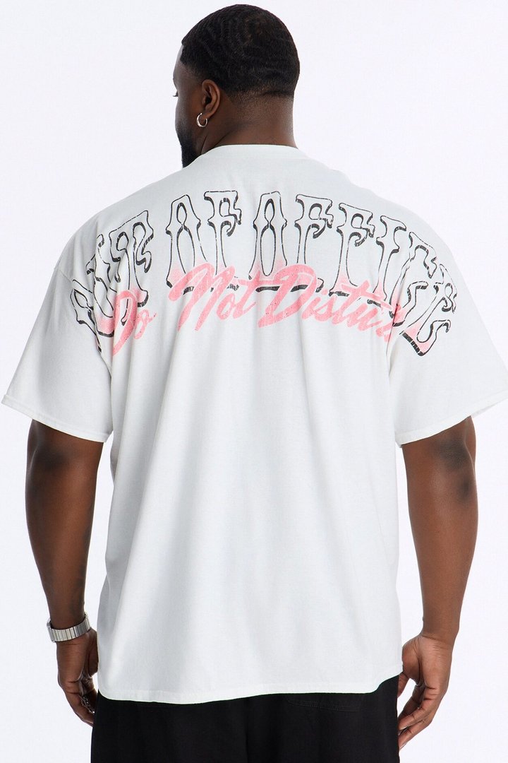 Out Of Office Do Not Disturb Oversized Short Sleeve Tee - White