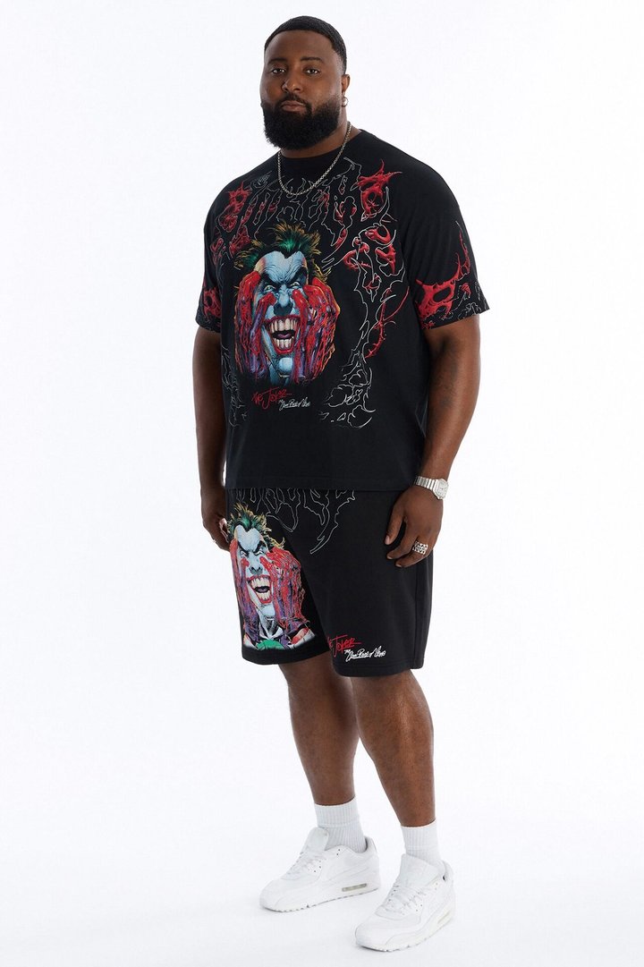 Joker All Over Print Relaxed Sweat Short - Black
