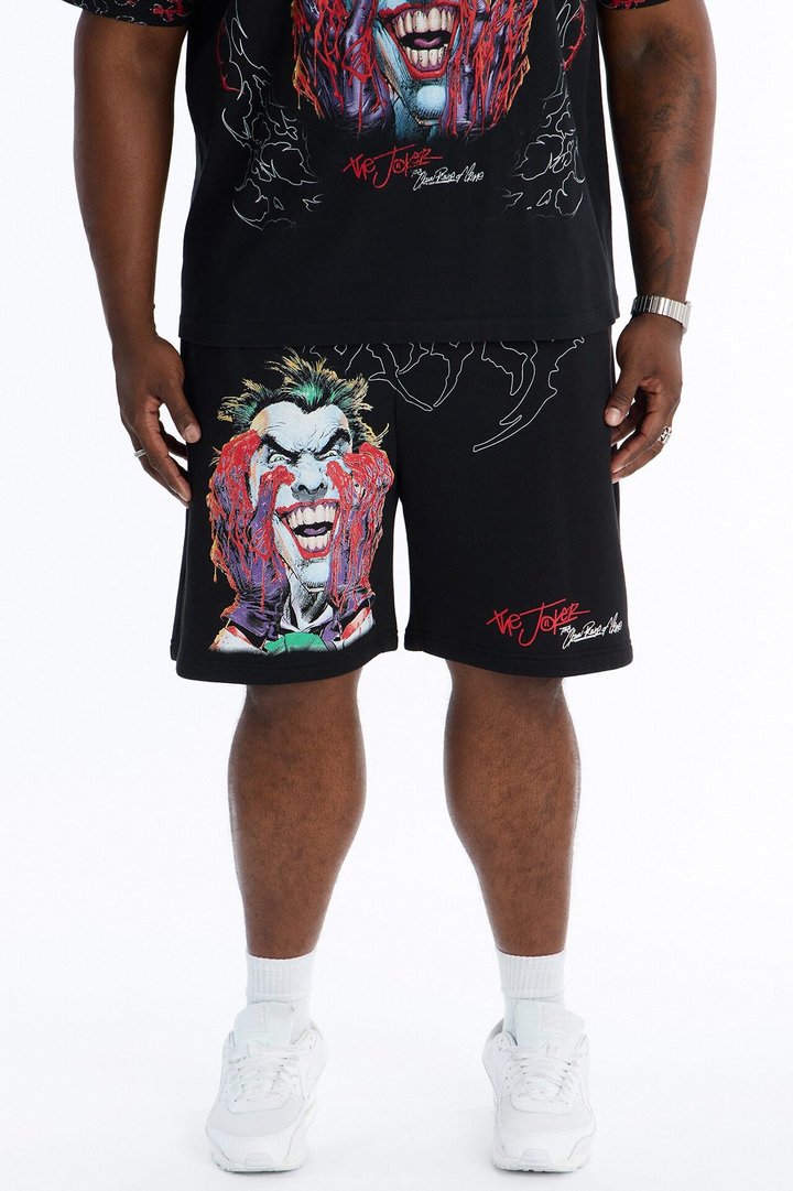 Joker All Over Print Relaxed Sweat Short - Black