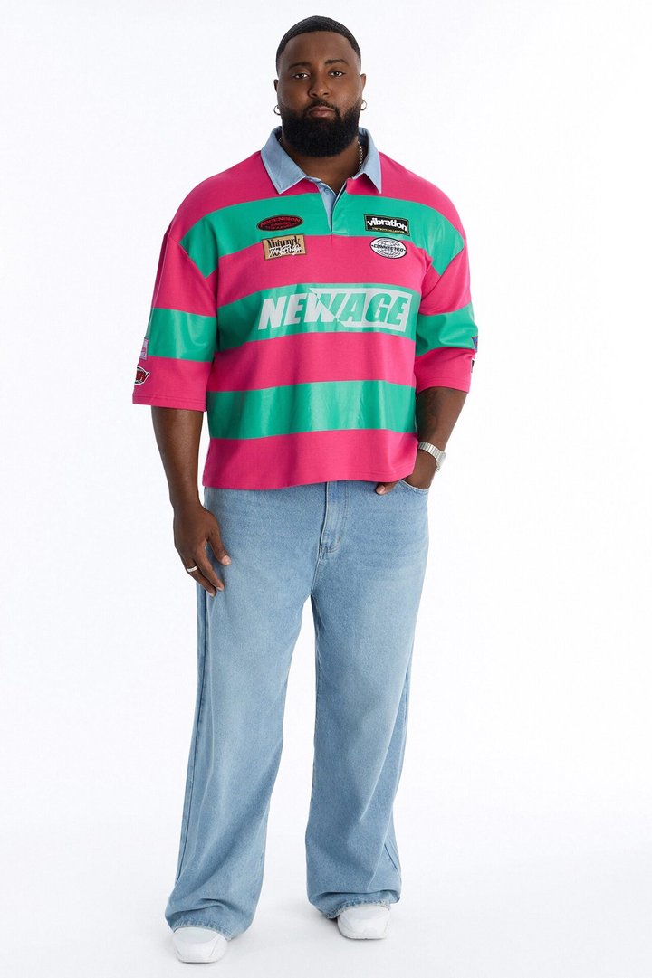 Relaxed New Age Polo - Green/combo
