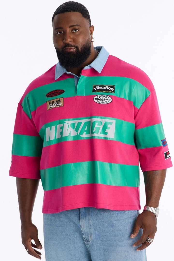 Relaxed New Age Polo - Green/combo