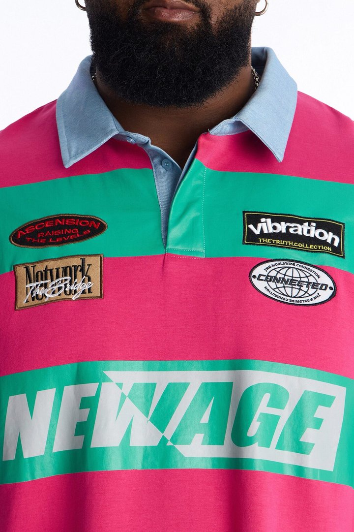 Relaxed New Age Polo - Green/combo