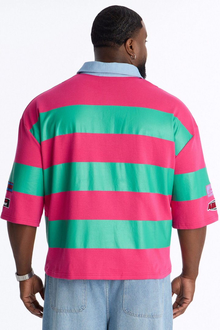 Relaxed New Age Polo - Green/combo