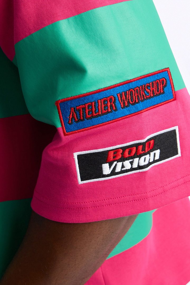 Relaxed New Age Polo - Green/combo