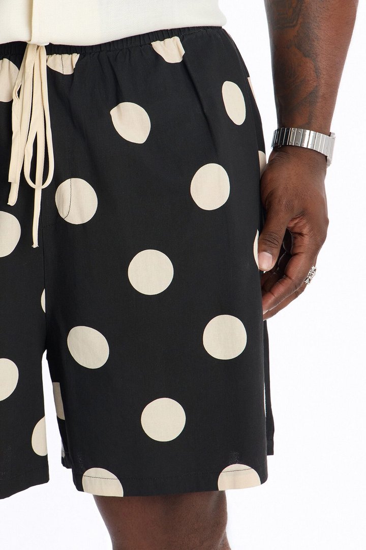 Signature Polka Dot Relaxed Short - Black/combo