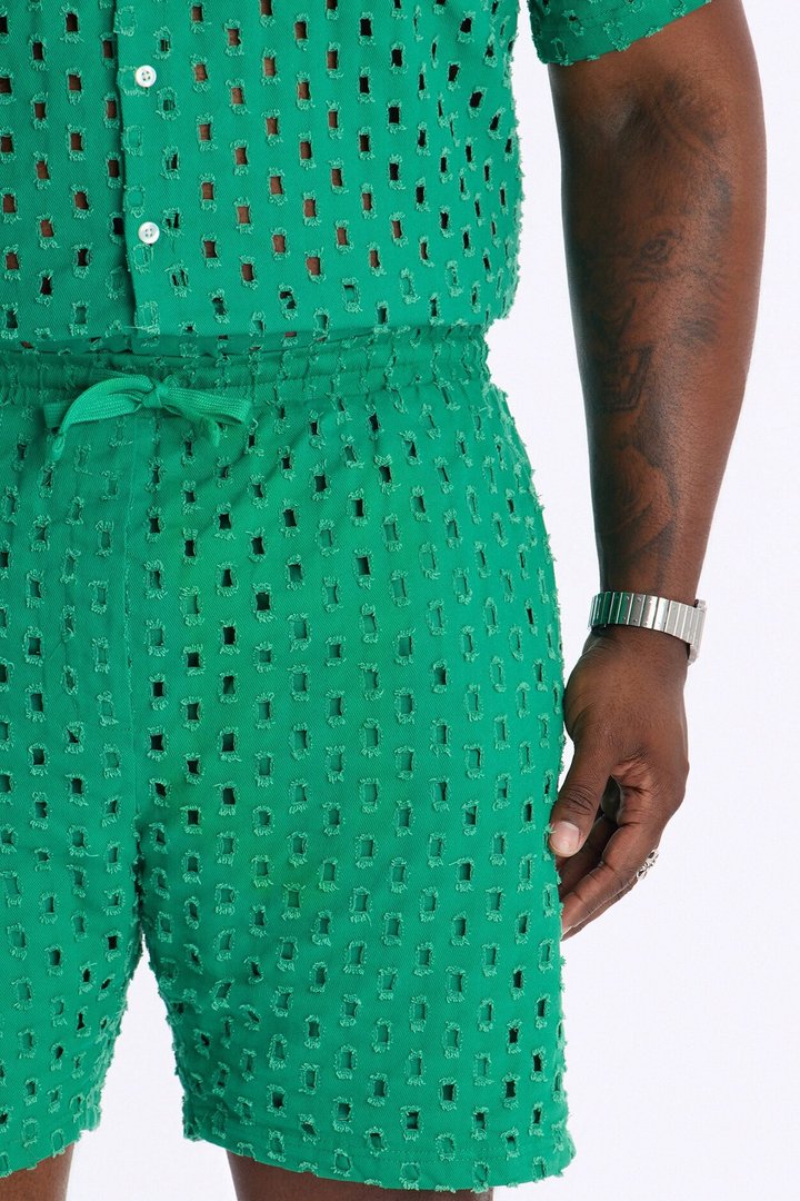 Jungle Palm Relaxed Short - Green