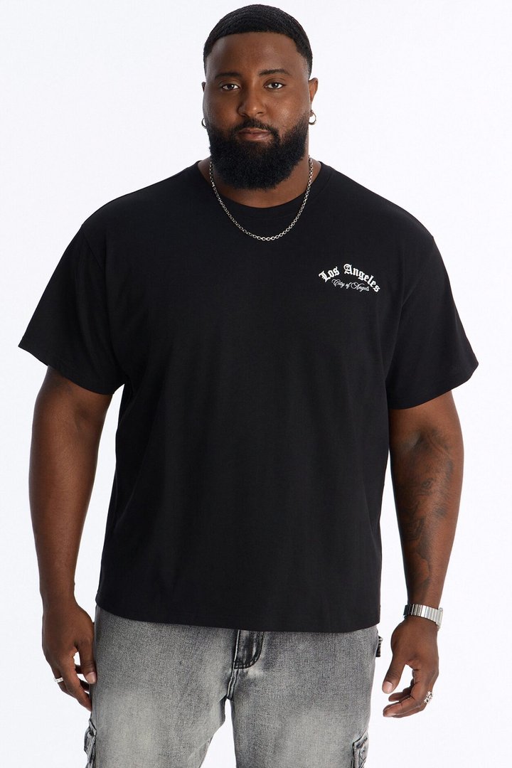 Los Angeles California Heavy Weight Short Sleeve Tee - Black