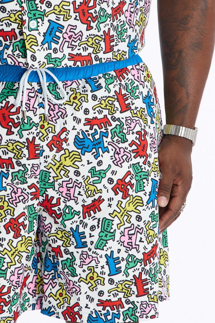 Keith Haring Drip Swim Trunk 7″ - Multi Color