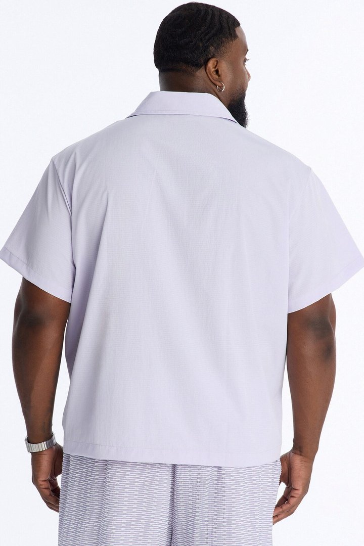 Gable Pocket Quarter Zip Polo - Purple