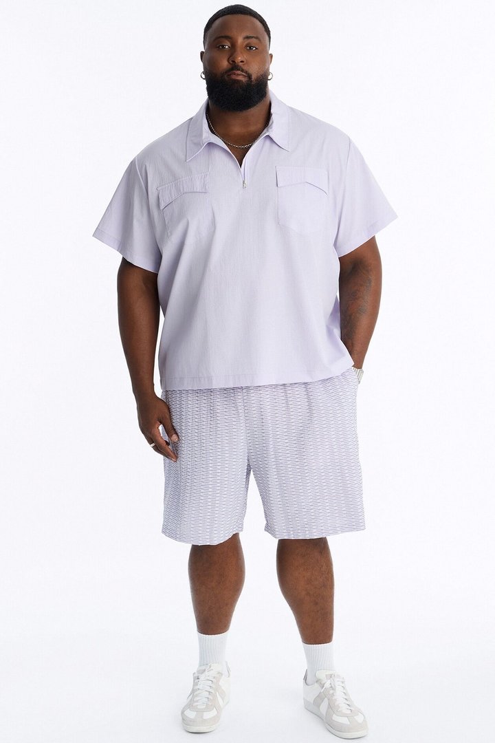 Chenille Terrace Textured Relaxed Short - Purple