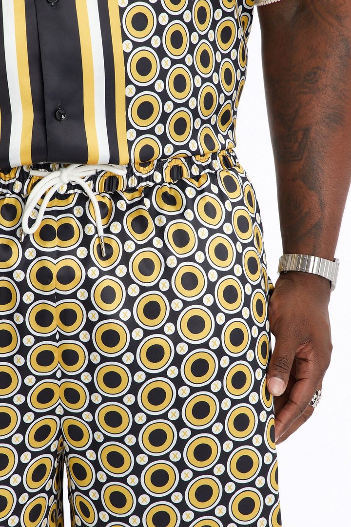 Relaxed Coded Luxe Short - Yellow/combo
