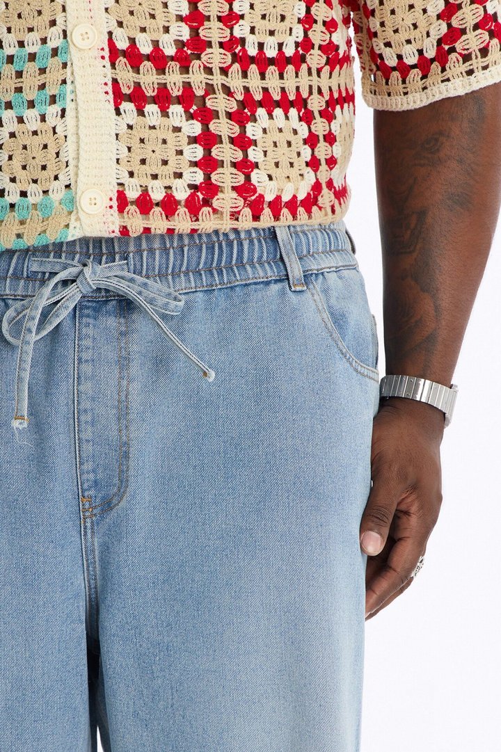 The All Day Flex Waist Baggy Jean - Medium Blue Wash