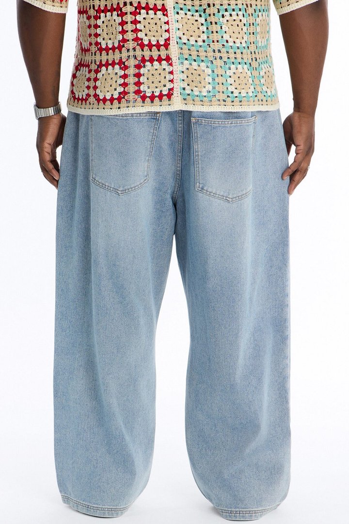 The All Day Flex Waist Baggy Jean - Medium Blue Wash