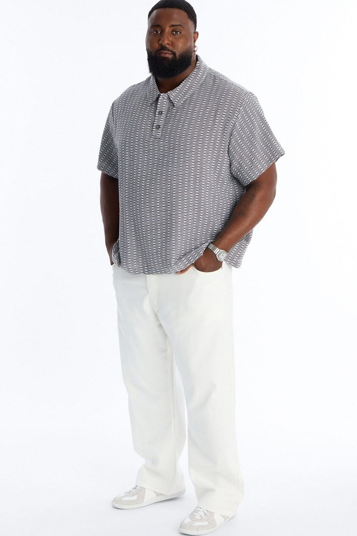 Chenille Terrace Textured Polo - Grey
