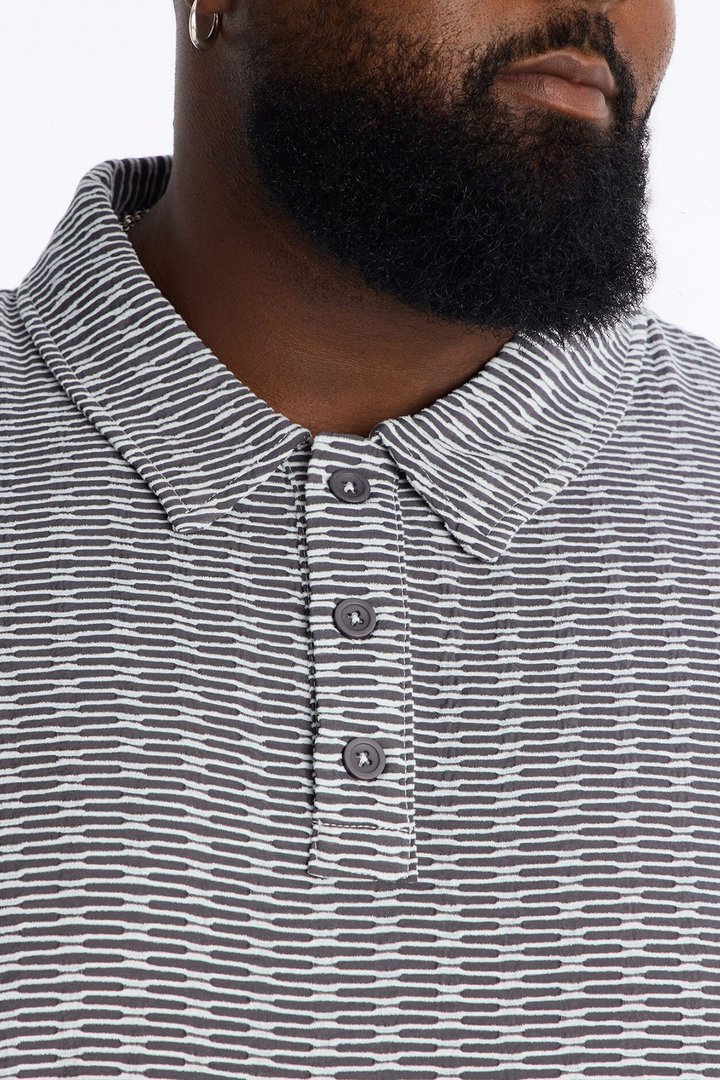 Chenille Terrace Textured Polo - Grey