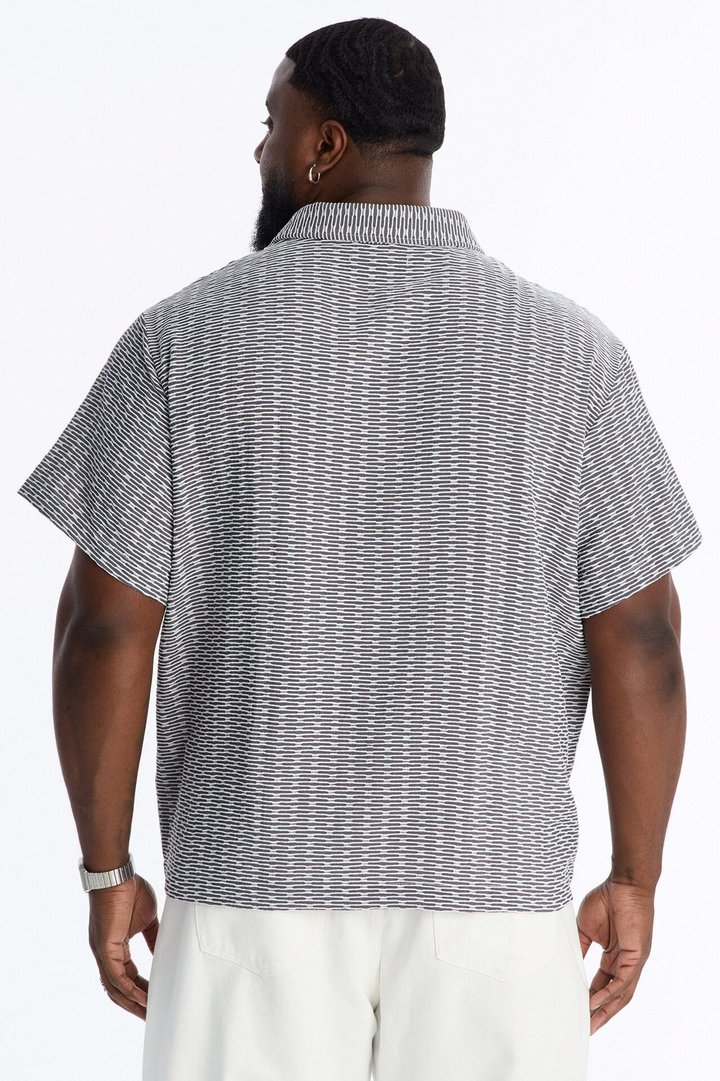 Chenille Terrace Textured Polo - Grey