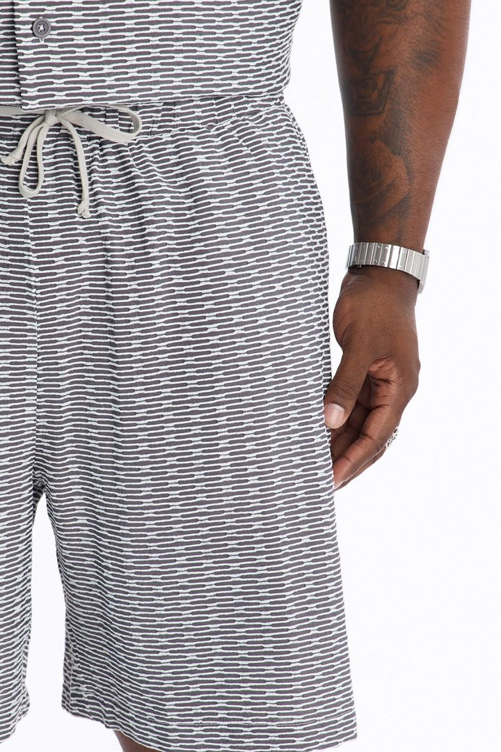 Chenille Terrace Textured Relaxed Short - Grey