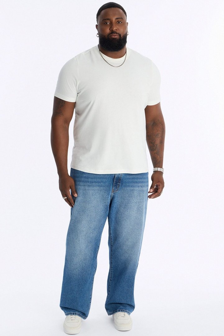 The Staple Offset Pocket Baggy Jean - Medium Wash