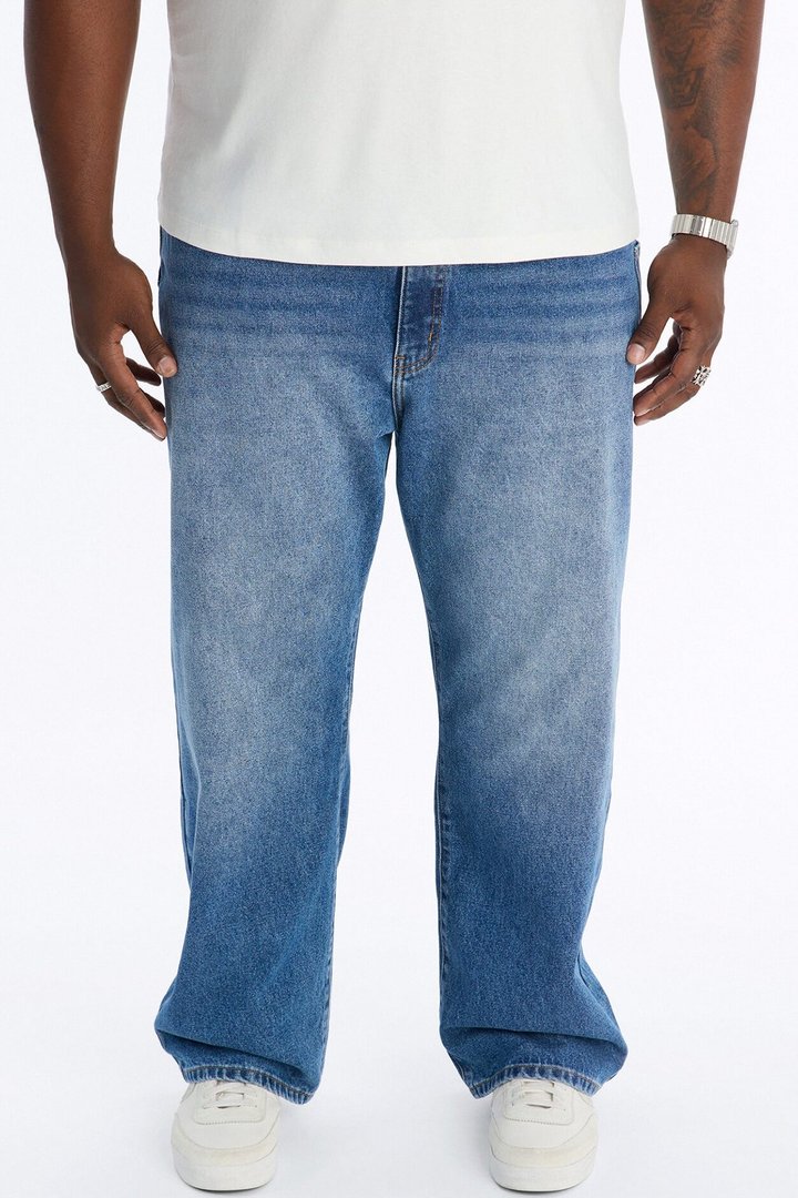 The Staple Offset Pocket Baggy Jean - Medium Wash
