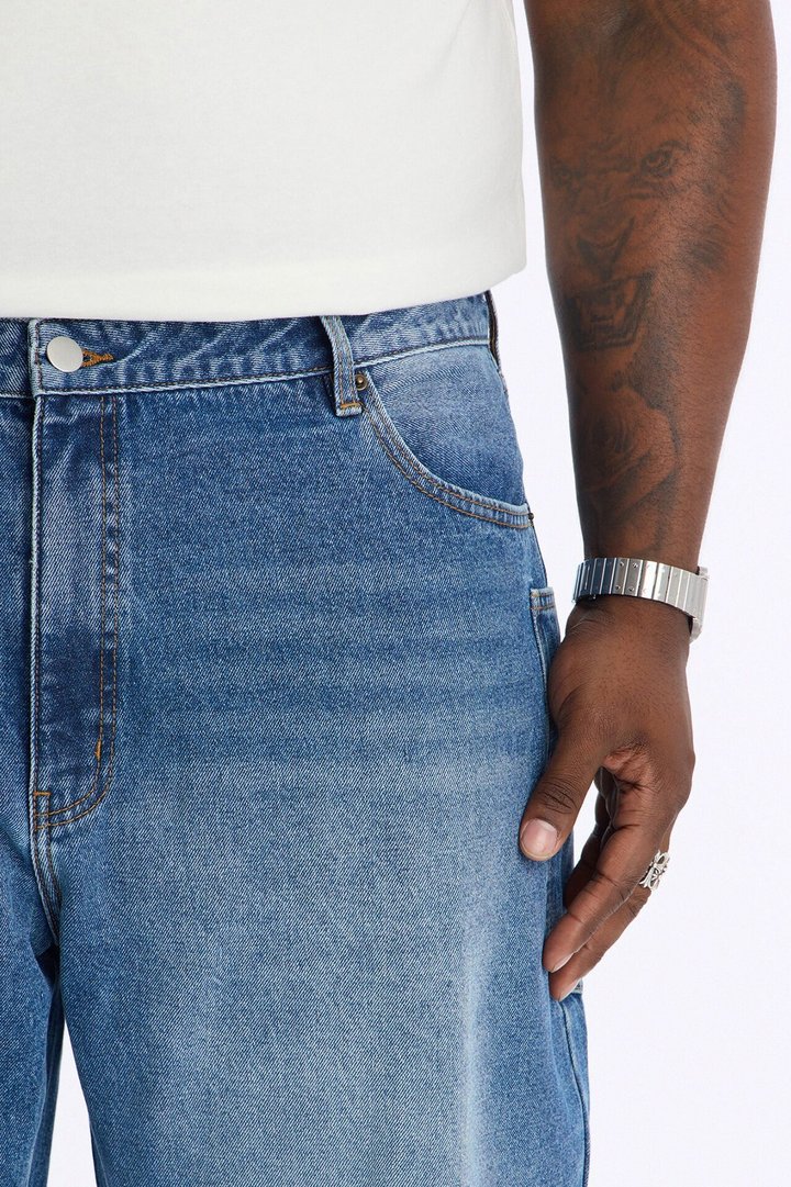 The Staple Offset Pocket Baggy Jean - Medium Wash