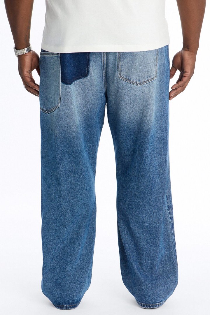 The Staple Offset Pocket Baggy Jean - Medium Wash