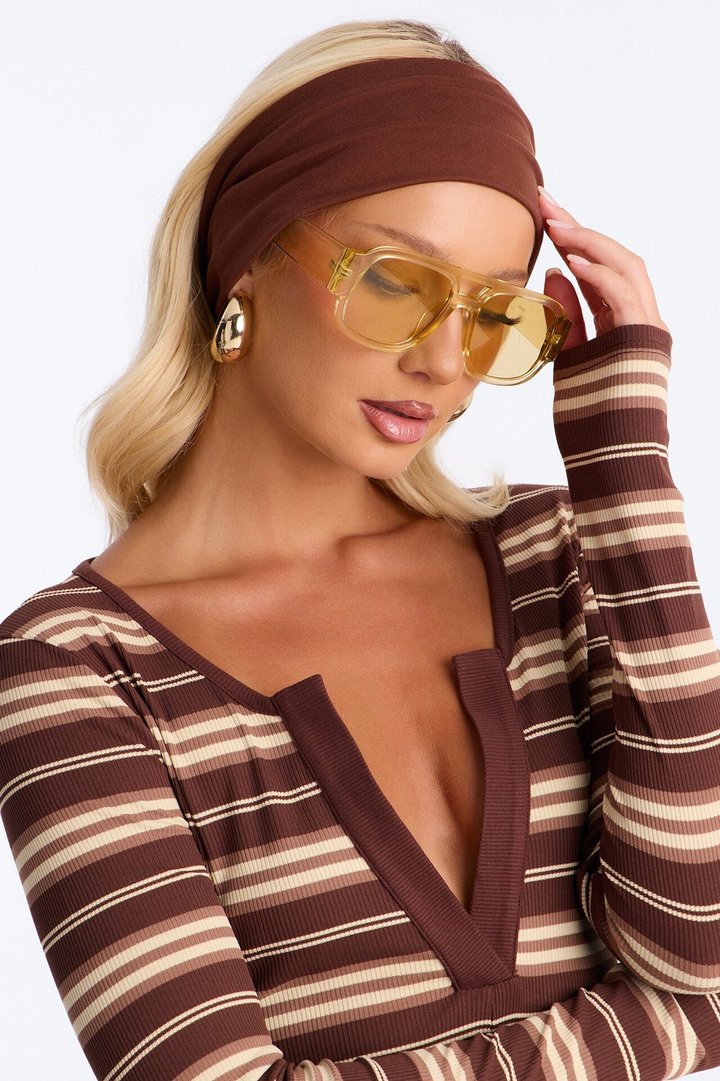 Spotted A Diva 2 Piece Headband - Brown/combo