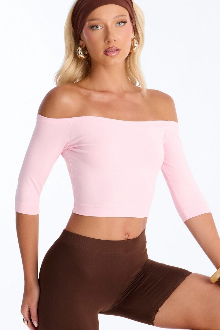 Francesca Off Shoulder Top - Pink