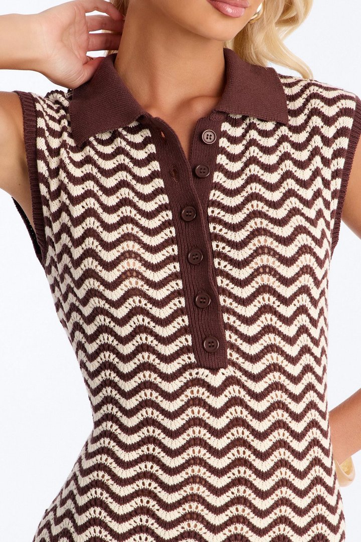 Seaside Shortie Crochet Ruffle Micro Short - Chocolate