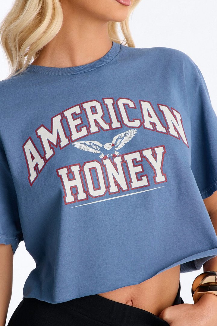 American Honey Cropped Baby T-Shirt - Navy