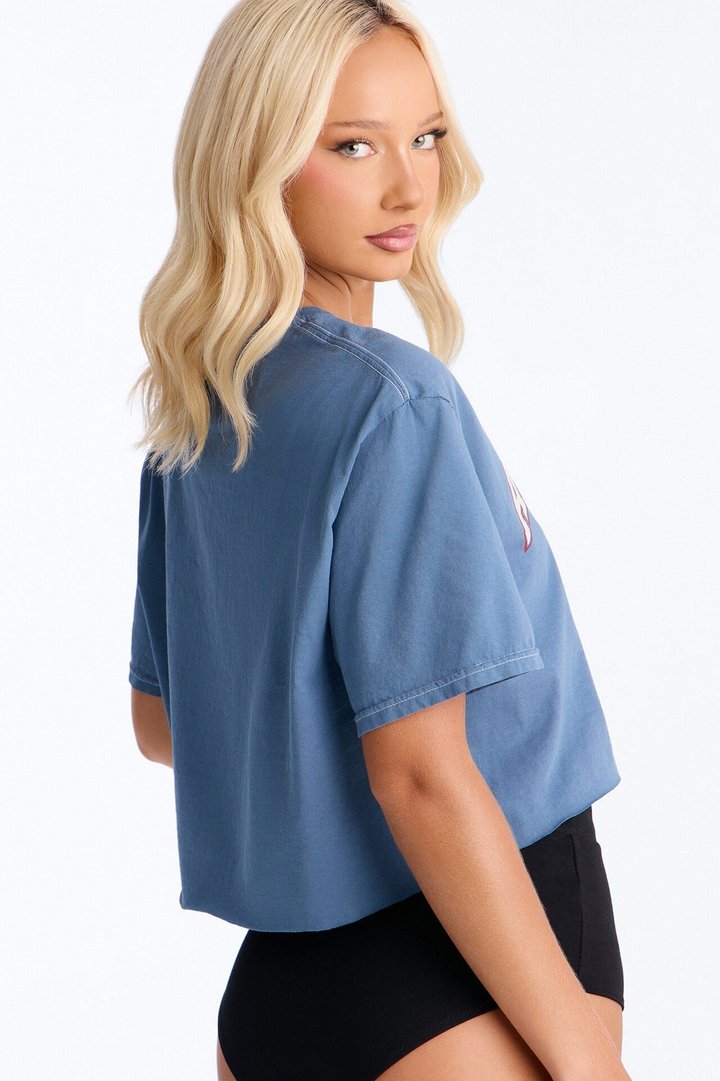 American Honey Cropped Baby T-Shirt - Navy