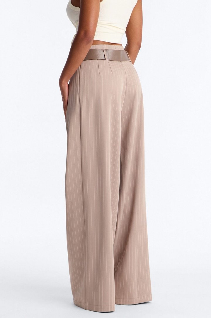 Tall Sealed and Delivered Belted Wide Leg Trouser - Caffe