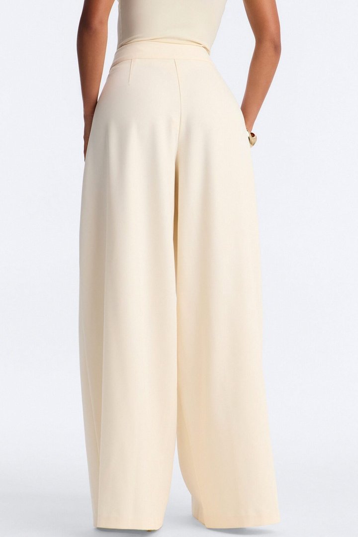 Darlene Crepe Super Wide Leg Pant 33″ - Ivory