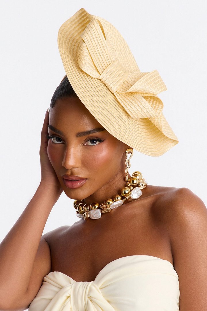 Sun-Kissed Straw Fascinator - Natural