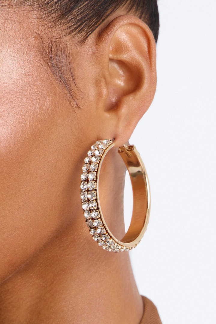 Light Catcher Hoop Earrings - Gold
