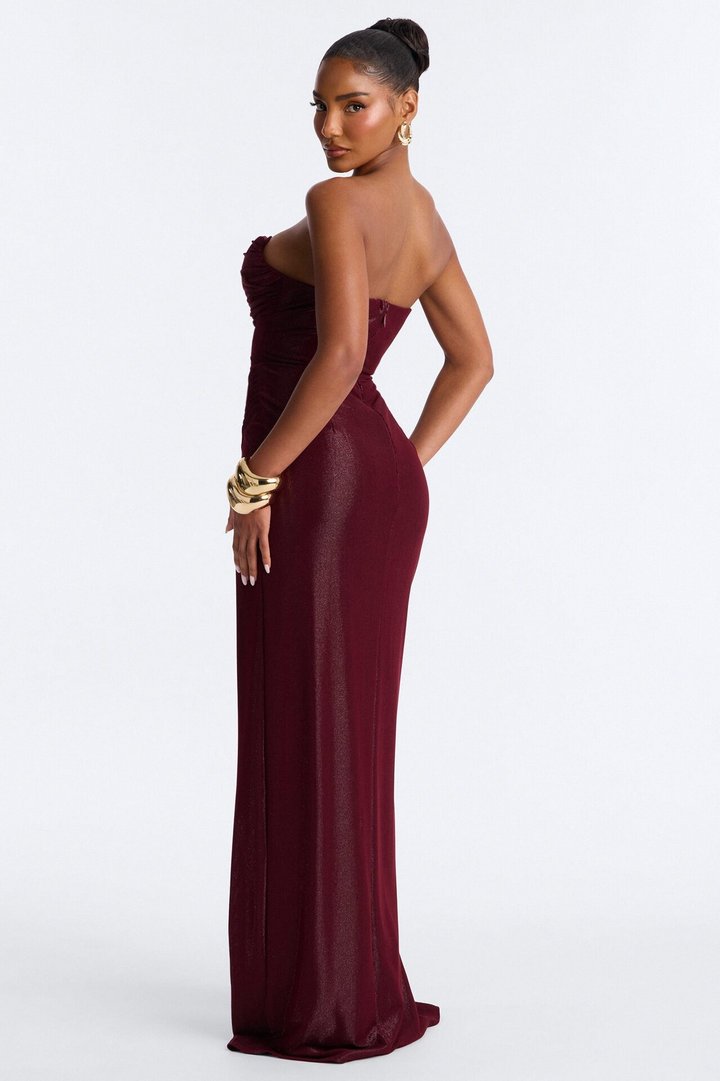 Perfect Timing Corset Gown - Burgundy