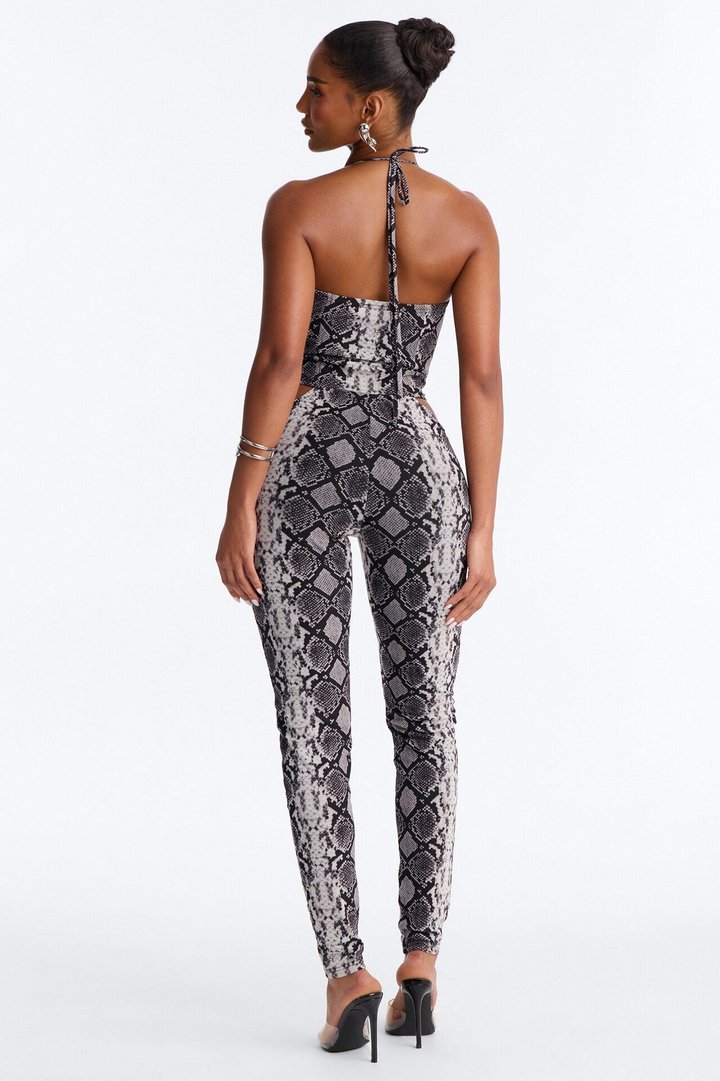 Styla Mesh Lace Trim Catsuit - Black/White