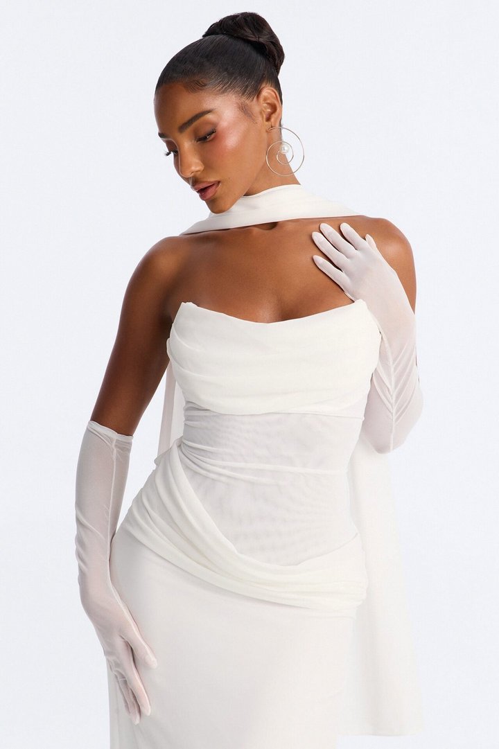 Rich Energy Chiffon Gown - White
