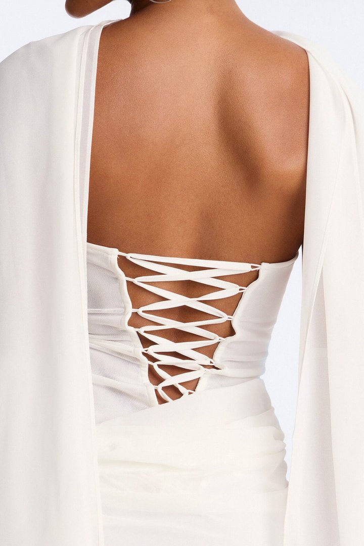 Rich Energy Chiffon Gown - White