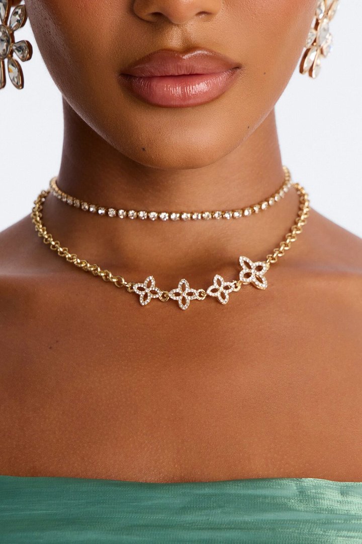 Dazzling Daisies Layered Necklace - Gold