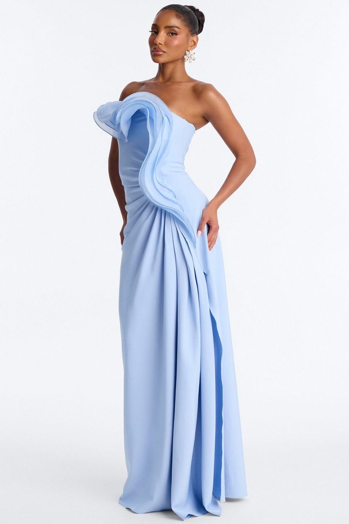 Timeless Era Ruffle Gown - Light Blue