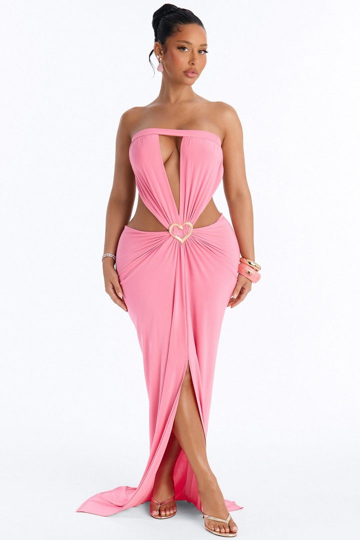 Vacay Fling Cut Out Maxi Dress - Pink
