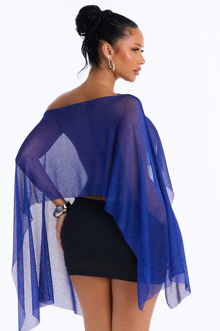Simmering Sea Off Shoulder Top - Blue
