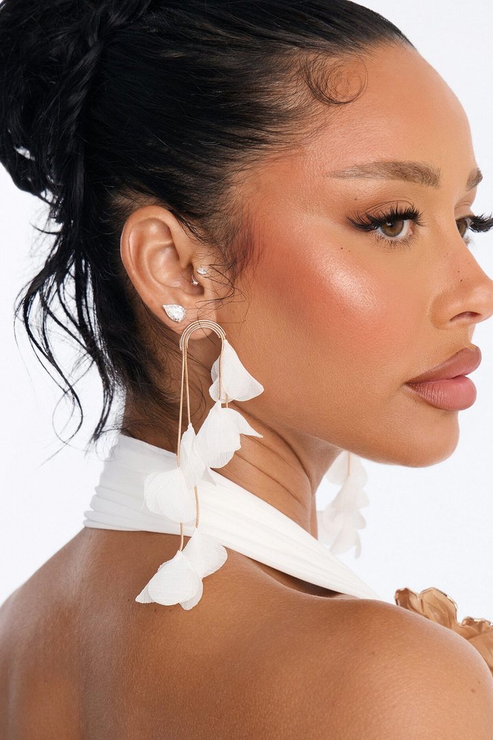 Flower Showers Drop Earrings - White